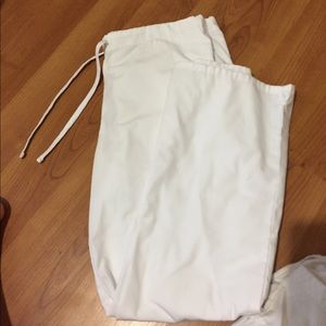 White scrub bottoms